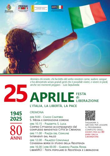 Il Comune di Cremona annuncia il programma delle celebrazioni del 25 aprile (e tutti i nomi degli studenti vincitori delle borse di studio)
