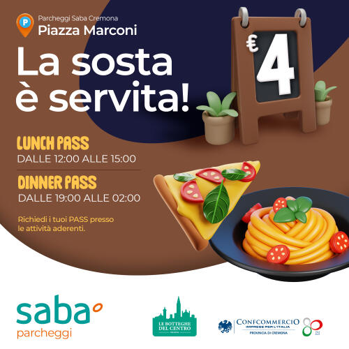 Parcheggi agevolati, iniziativa Saba-Confcommercio-Botteghe del centro: ecco i ticket/sconto lunch pass, dinner pass, shopping time