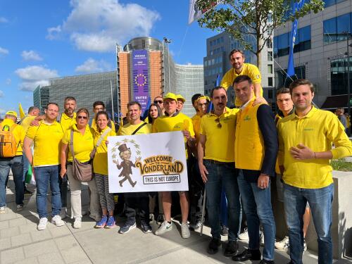 Giovani agricoltori della Lombardia in piazza a Bruxelles