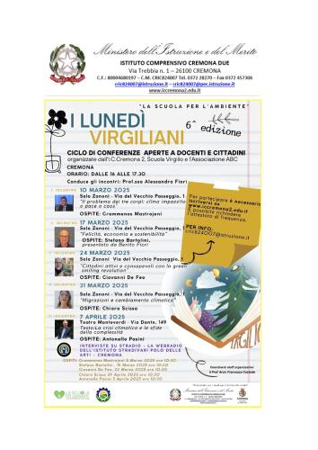 "I lunedì virgiliani": progetto per l'ambiente della scuola di via Trebbia con incontri con oratori qualificati