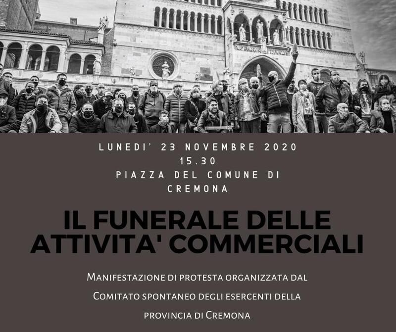 Lunedì 23 novembre alle 15.30 "Il funerale delle attività commerciali": esercenti in piazza del Comune per protestare