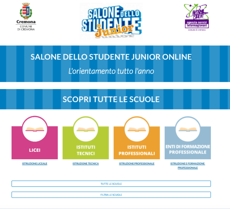 Parte il salone dello studente junior: tutto on line, ecco il calendario degli appuntamenti per l'orientamento scolastico dei ragazzi