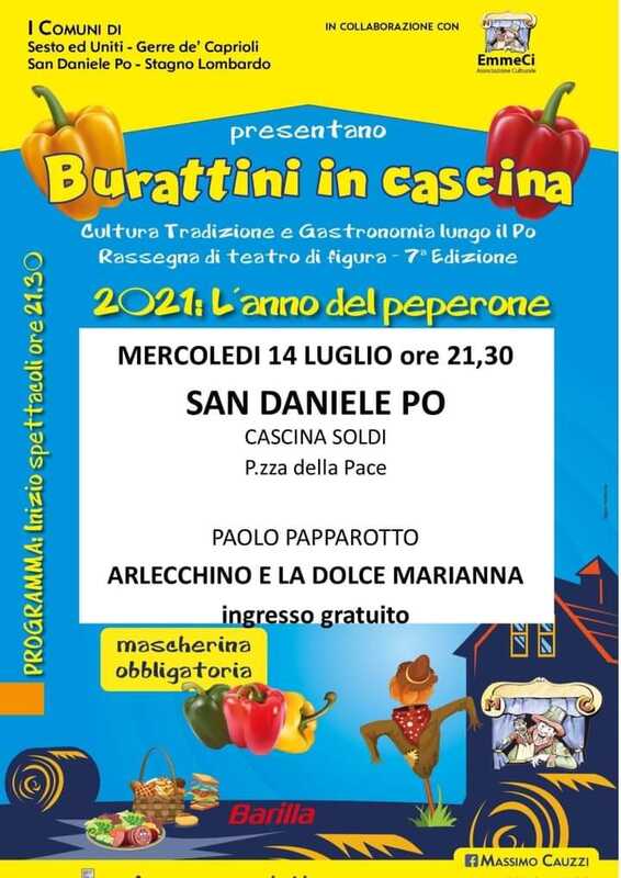 Stasera spettacolo di burattini a San Daniele Po
