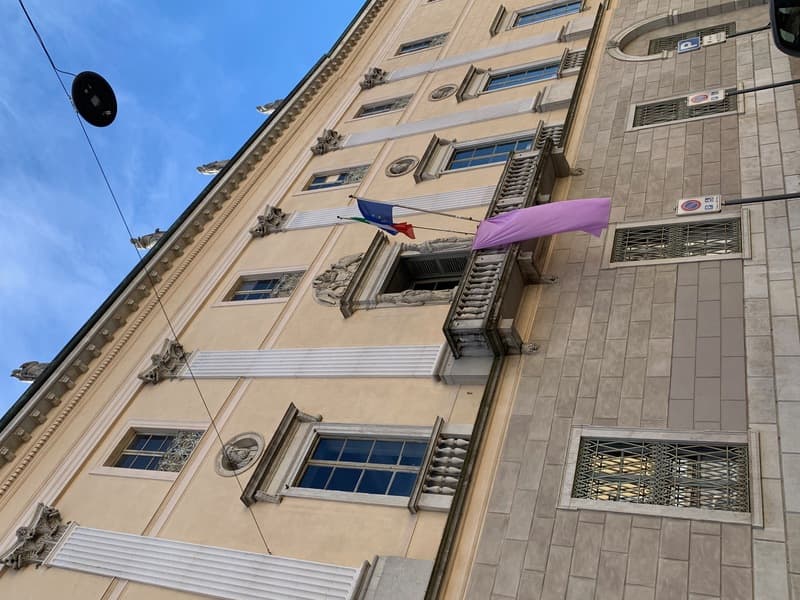 Drappo lilla a Palazzo Ala Ponzone 01.jpg