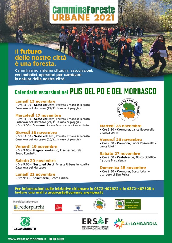 Dal 15 al 28 novembre Camminaforeste urbane: percorsi nel verde urbano