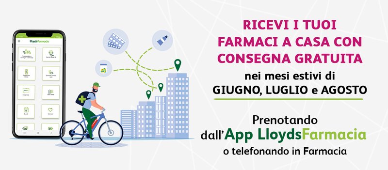 Lloyds farmacie propone fino a fine agosto la consegna a domicilio dei farmaci senza costi aggiuntivi