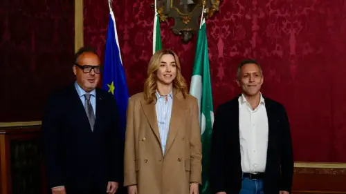 Visita istituzionale della sindaca di Genova Silvia Salis a Cremona, ricevuta dal sindaco Virgilio