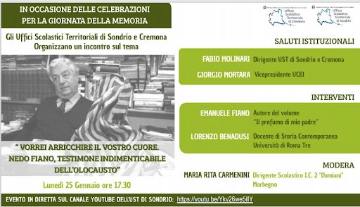 Oggi incontro in streaming dedicato alla figura di Nedo Fiano, superstite di Auschwitz