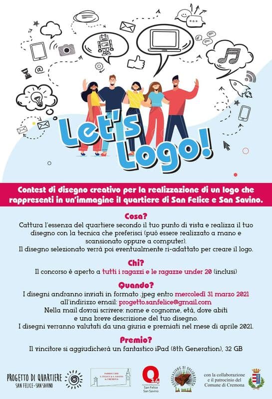 Contest per disegnare il nuovo logo del quartiere San Felice-San Savino: possono partecipare tutti gli under 20 cremonesi