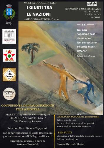 Il critico d'arte Simone Fappanni a Soragna per presentare la mostra dedicata ai Giusti fra le nazioni