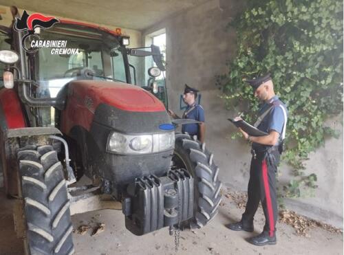 Crema, tre persone denunciate per sei furti di trattori agricoli