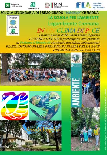 Lunedì 6 ottobre giovanissimi in azione per ripulire le piazze del centro cittadino:"Puliamo il mondo" con Legambiente