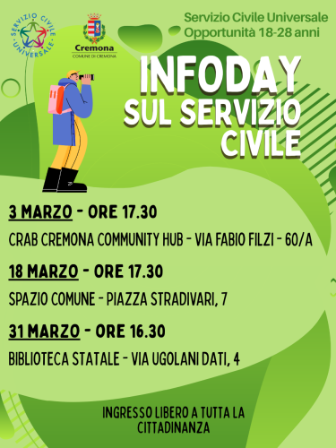 Servizio civile universale, in attesa del nuovo bando tre incontri formativi: aperti alla cittadinanza e in particolare a tutti gli aspiranti volontari