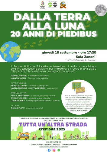 Piedibus, il 18 settembre in sala Zanoni evento per i 20 anni dell'esperienza