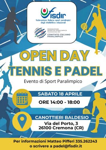 Sabato 18 aprile alla Baldesio open day dedicato al tennis e al padel