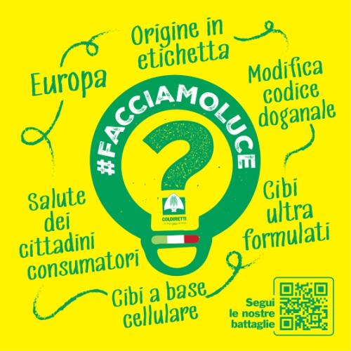 Coldiretti e "Facciamo luce": migliaia di agricoltori in piazza il 19 marzo per difendere la salute degli italiani chiedendo esami rigorosi sui "cibi da laboratorio"