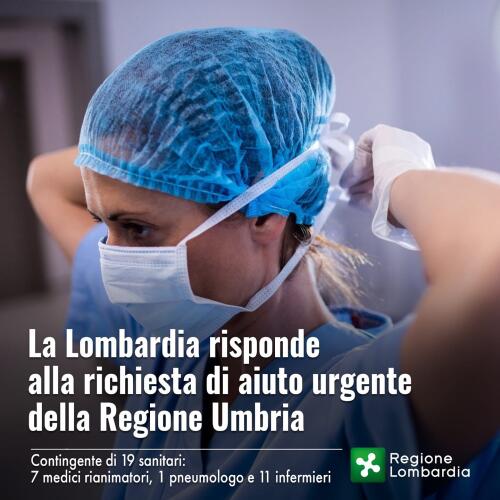 La Lombardia invia un contigente di sanitari per aiutare l'Umbria