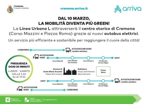 Dal 10 marzo la linea urbana L tornerà a passare dal centro storico