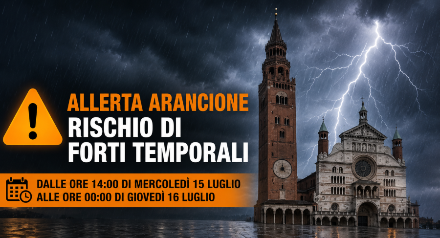 Rischio forti temporali dalle 14 di mercoledì 15 luglio