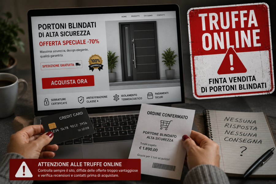 Gussola, acquistano sul web portoni blindati ma non arrivano: denunciata donna