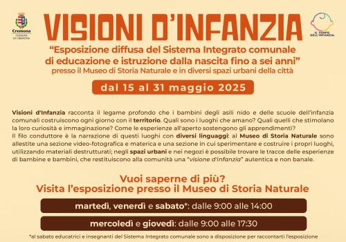Dal 15 al 31 maggio l'esposizione diffusa "Visioni d'infanzia" al Museo Naturale e in spazi urbani cittadini